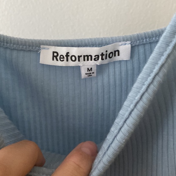 Reformation Cosmo Knit Dress in Mineral Blue M - Picture 5 of 5